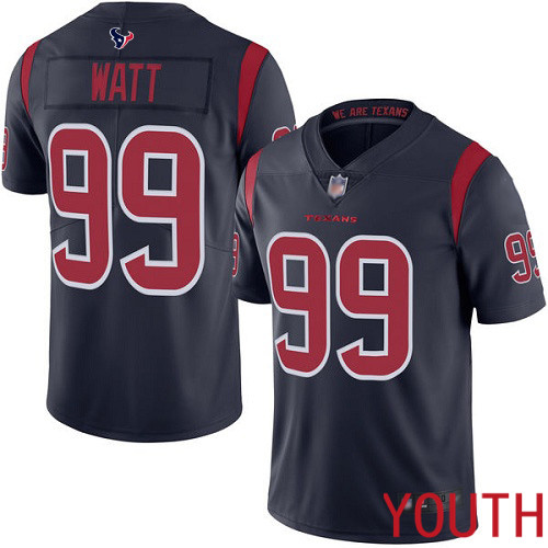 Houston Texans Limited Navy Blue Youth J J  Watt Jersey NFL Football #99 Rush Vapor Untouchable->houston texans->NFL Jersey